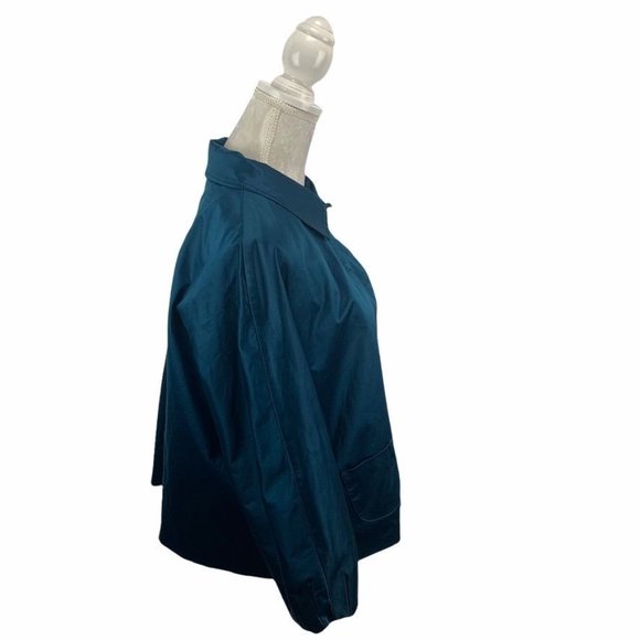 J. Jill Teal Swing Blazer/Jacket Hidden Buttons LP - Picture 4 of 10